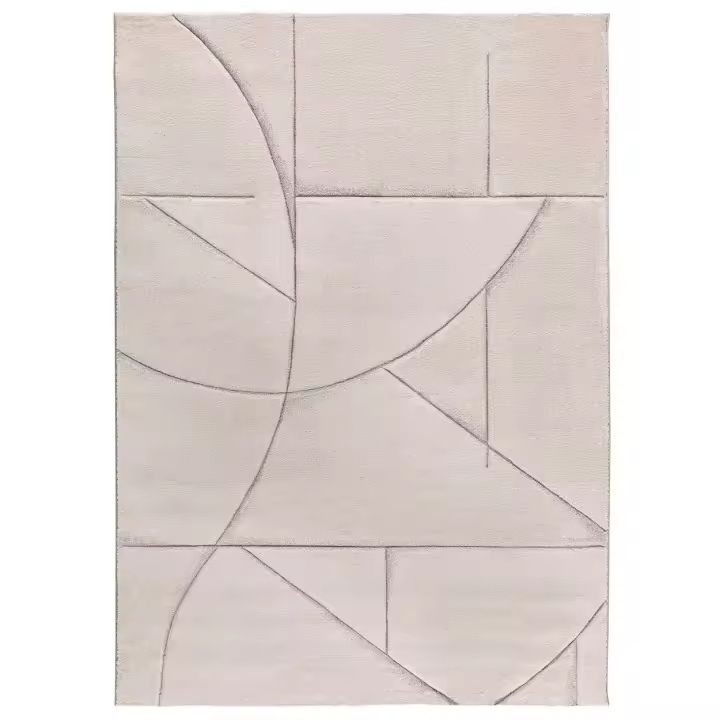 ATTICGO Alfombra de Interior Estilo Geométricas en Crema - LENA 40315 | 80X150, 120X170, 160X230, 200X290 cm - 1