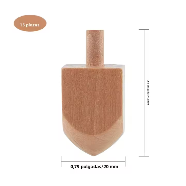 15PCS Dreidels De Madera No Terminados Naturales Listos Para Decorar Perfecto Para Fiesta De Hanukkah Manualidades DIY De Navidad - 1