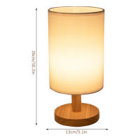 Lámpara De Mesa De Madera USB Con Sombrilla Cilíndrica Luz Nocturna Para El Dormitorio Decoración De Hogar Y Hotel Fuente De Energía Recargable LED Color Amarillo Cálido - details 8