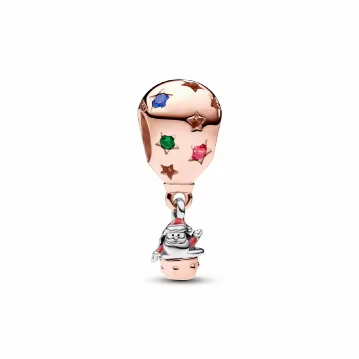 Charm Pandora Papá Noel Bicolor Globo Aerostático - 1