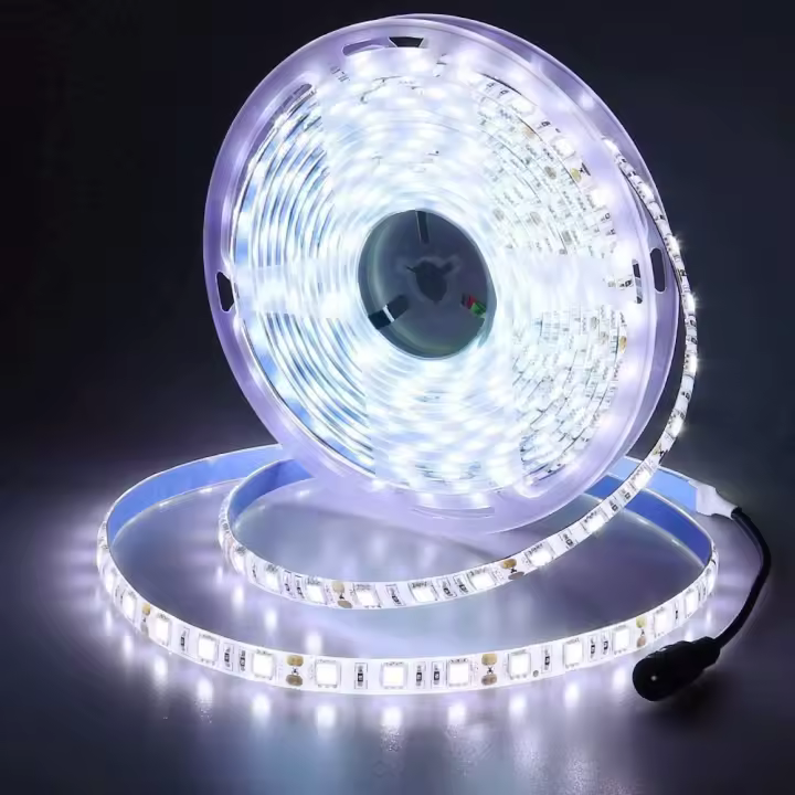 Tira de luces LED de 12 V, luz blanca fría 6500 K, 5 metros, flexible, 300 LED, 5050 SMD, IP65, resistente al agua [Clase energética A] - 1