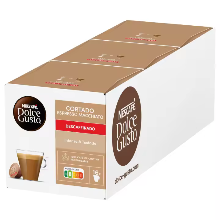 Nescafe dolce gusto  Cortado Descafeinado - 3 x 16 cápsulas de café ESTUCHE DOLCE GUSTO CORTADO 18X3 54C TRIPACK - 1