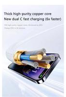 Cargador Rápido PD 60W 6A Cable USB C Tipo C De 2m Para Apple iPhone 15 pro Macbook Huawei Samsung Xiaomi Cable De Datos - details 8