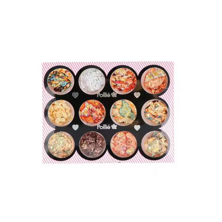 PAN DE ORO NAIL ART 12 COLORES (marca: Pollié) - 1