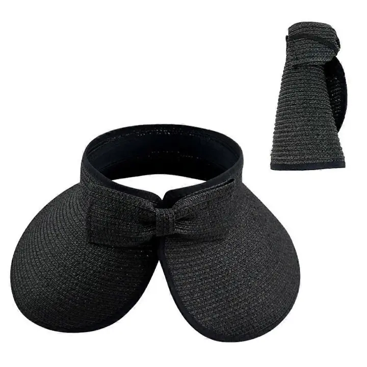 Sombreros de paja plegable con visera para Mujer, para Verano, Playa, plegable, de Ala Ancha, al mejor precio. - 1