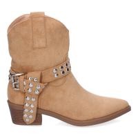 PuntoSalao Botines de tacón medio con tachuelas para mujer color beige YY-98 - Un Botín de Tacón para Mujer Estilo Campero Comodas y Elegantes con Hebilla Decorativa y Tachuelas Diseño Moderno y Versátil. - details 1