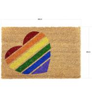 COSHANO Felpudo Alfombra Fibra de Coco Natural con Reverso PVC Antideslizante para Exterior E Interior 40x60cm (corazón Colores) - Entrega en 24 Horas - details 2