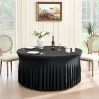 1pc Tablecloth Redondo Elástico De Spandex Para Decoración De Fiestas Cumpleaños Baile De Invierno Boda Tamaño Único Color Sólido - details 9