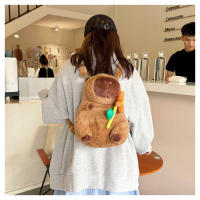 Mochila De Peluche Kawaii Con Capybara Simulación De Flor Y Fruta Para Niños Mochila De Hombro Para Novia Regalo Tamaño 28cm Material Algodón - details 31