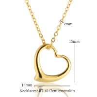 Collar De Corazón De Amor En Color Oro Vacío De Acero Inoxidable Para Mujeres Collar De Moda Para Bodas Y Fiestas Regalo Para Niñas - details 0