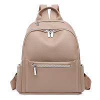 Nueva mochila informal de cuero suave para mujer, moderna y de alta gama, con gran capacidad para desplazamientos diarios. - details 1