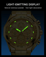 Reloj De Pulsera De Lujo Para Hombre WWOOR 2024 Marca Top Cronógrafo Dorado Grande Reloj De Pulsera De Acero Inoxidable Resistente Al Agua Y Al Choque Con Manos Luminosas Y Marcadores Arábigos - details 6