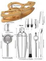 Juego De Barra De Coctelería De Acero Inoxidable Kit De Bartender Con Mezclador De Vino Martini Boston Para Fiesta Bar Tools - details 10