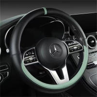 Cubierta De Volante Universal De Cuero Completo Tamaño 37-38cm Transpirable Antideslizante Accesorios De Decoración Para Coche - details 8