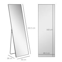 Espejo vertical de cuerpo completo con soporte y Marco de Aluminio para dormitorio y pasillo. - details 5