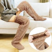 Calcetines Largos De Muñeca Para Mujer Invierno Interior Dormir Fluffy Calcetines Calientes De Pierna Teddy Bear Plush Grueso - details 2