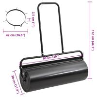 vidaXL Rodillo de césped abrazaderas aireadoras hierro y acero 63 L - details 7