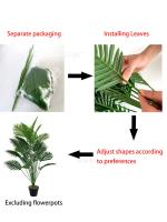 1pc Hojas De Palma Artificial 24 Hojas Hoja De Tortuga Falsa Monstera Grande Hojas De Palma Tropical Para Exterior Imitación De Hoja - details 4