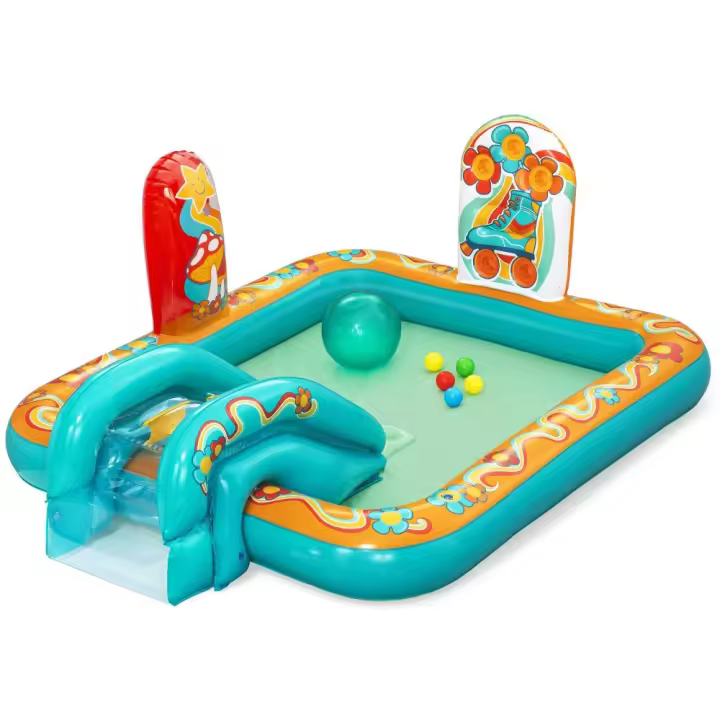 Bestway Piscina Hinchable Parque de Juegos Hippie 193x152x74 cm +2 Años Jardin 53164 - 1