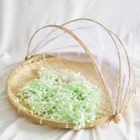 Cesta De Alimentos De Bambú Para Picnic Cubierta Malla Antipolvo Almacenamiento Ecológico Para Verduras Frutas Pan - details 8