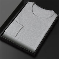 Camiseta De Algodón Para Hombre 2024 Con Cuello Redondo Y Mangas Largas Para El Verano Cómoda Y Transpirable Estilo Casual - details 2