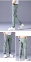 Pantalones Casuales Para Hombre Moda Elásticos Rectos Y Delgados Hong Kong Wind Ice Silk Everything Trend Pantalones De Jogging - details 8