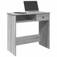 vidaXL Escritorio de madera contrachapada 80x40x75 cm en color Roble ahumado/Negro/Marrón roble y más | estructura resistente ideal para salón dormitorio o estudio - details 6