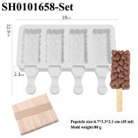 Molde De Helado De Silicona Con Palitos De Popsicle De Madera Para Verano 4 Celdas Estilo Variado Eco-amigable Y Stockado - details 8