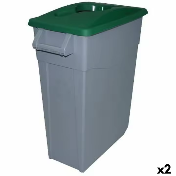 Cubo de Basura para Reciclaje Denox Verde 65 L (2 Unidades) - 1
