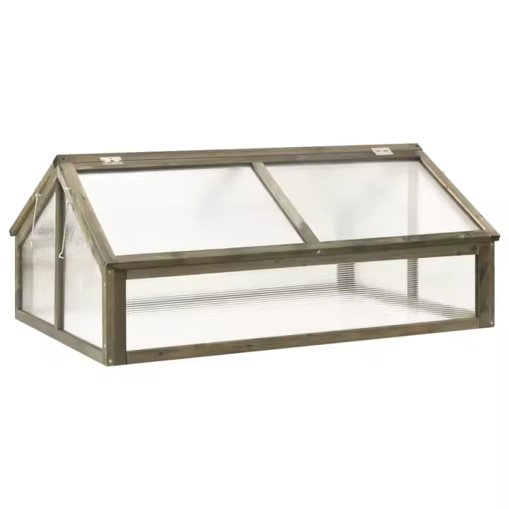 vidaXL Madera de Abeto Invernadero Cobertizo Caseta Plantas Flores Patio Color Gris,  Marrón, y mas - 1
