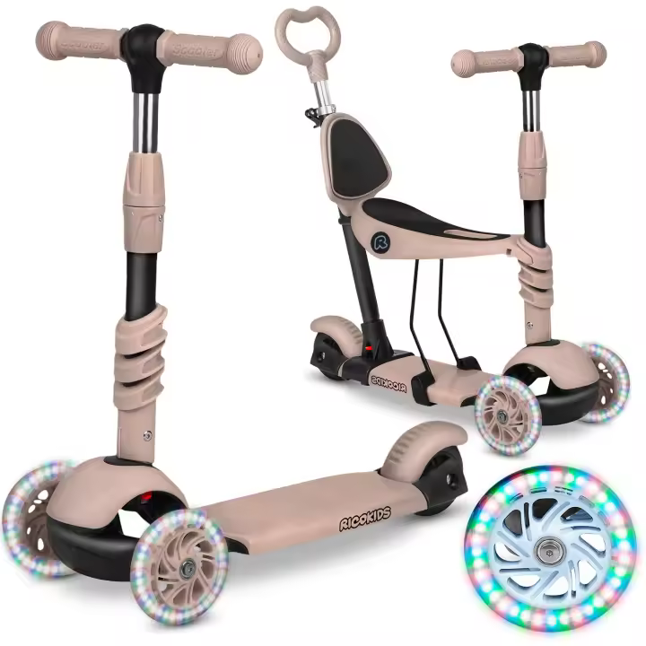 Patinete de 3 ruedas Ricokids Todi - Beige - 1