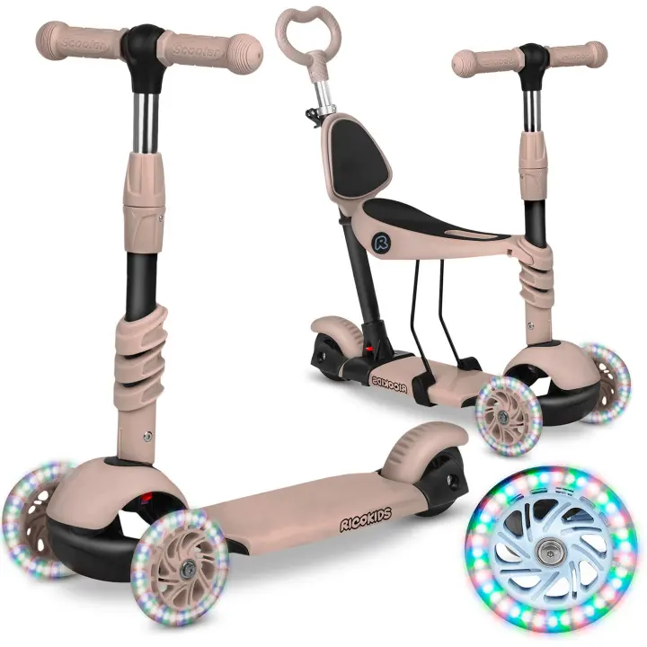 Patinete de 3 ruedas Ricokids Todi - Beige - 1