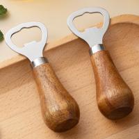 Abrebotellas De Acero Inoxidable Con Mango De Madera Sólida Para Uso Doméstico 1 Pieza Herramienta De Apertura De Botellas - details 1