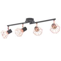 vidaXL Lámpara de Techo Estilo Industrial Negro y Cobre Luz Interior Cantidad de focos 2, 3, 4 y mas - details 2