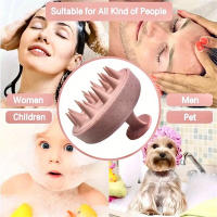 Cepillo De Baño De Silicona Para Shampoo Y Masaje Capilar Herramienta De Peluquería Y Limpieza De Cabeza Material Plástico - details 6