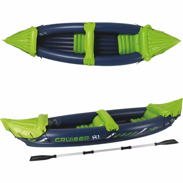 XQMAX Kayak Hinchable Cruiser 325x81x53 Cm - Ideal para Tu Tiempo Libre - Polipropileno de Alta Calidad - Capacidad 160 Kg - 1