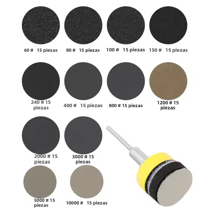 Juego De 180PCS De Papel De Hierro Carboiloide De Silicona Para Bricolaje 60-10000 Grados 1/2/3 Pulgadas Discos De Fregado Impermeables Para Herramientas Rotativas - 1