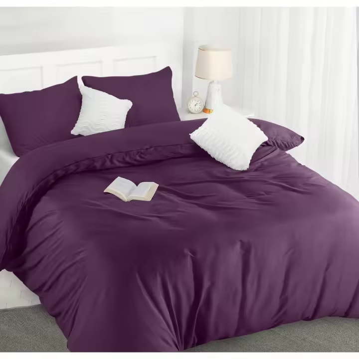 Utopia Bedding Duvet Cover Double - Soft Microfibre Polyester with Pillow cases - Quilt Cover Set (Purple) - 1