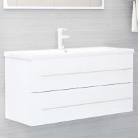 vidaXL Armario para lavab contrachapada color roble 100x38,5x48 cm en color Roble Sonoma/Blanco/Gris hormigón y más | almacenamiento funcional diseño moderno para baño dormitorio sala - details 1