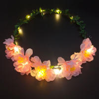 Diadema LED Para Mujeres Y Niñas Adorno De Cabeza Brillante Corona De Flores Luminosa Para Fiestas Cumpleaños Y Bodas - details 10