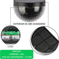 Pack de 8 Foco Solar Exterior - LED Blanco Caliente Decorativo-Luz Solar Exterior/Impermeable de Plástico ABS-Para Pared,Patio - details 1