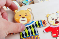Rompecabezas De Madera Educativo Para Niños Con Tema De Elefante Y Oso Cambiando Ropa Juego De Vestir Juguetes Para Bebés Regalo - details 22