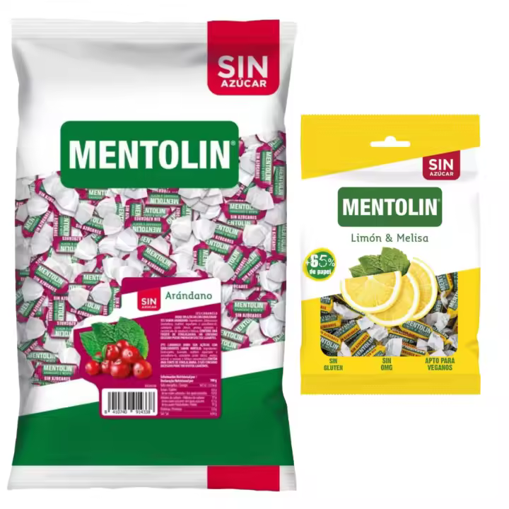 Mentolín caramelos garganta arándano s/a bolsa 1kg y de regalo limon melisa s/a bolsa 100g - 1