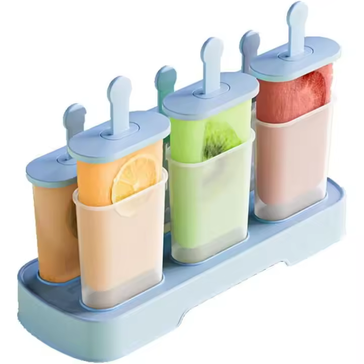 Juego de 6 bandejas para cubitos de hielo para hacer helados - Bandeja para cubitos de hielo fácil de desmontar - Moldes para helado caseros - Azul - 1