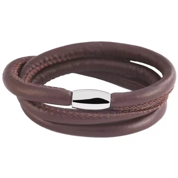 Akzent® Pulsera Redonda de Couro Genuíno Cham Cham 54cm - 1