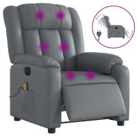 vidaXL Sillón de masaje reclinable eléctrico cuero sintético Negro, Crema, Marrón Sillon Dormitorio Sillon Comodos Silla Relax Sillón Sofá - details 1