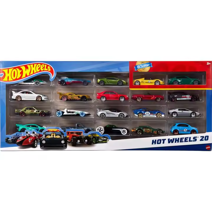 Hot Wheels Pack de 20 Vehículos, Coches de Juguetes, Modelos Surtidos (Mattel H745) - 1