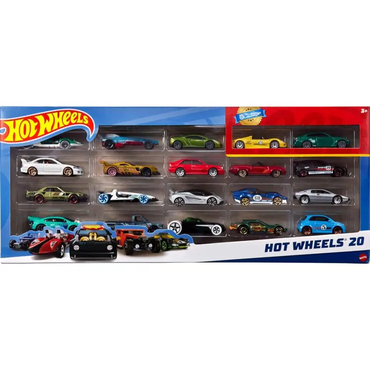 Hot Wheels Pack de 20 Vehículos, Coches de Juguetes, Modelos Surtidos (Mattel H745) - 1