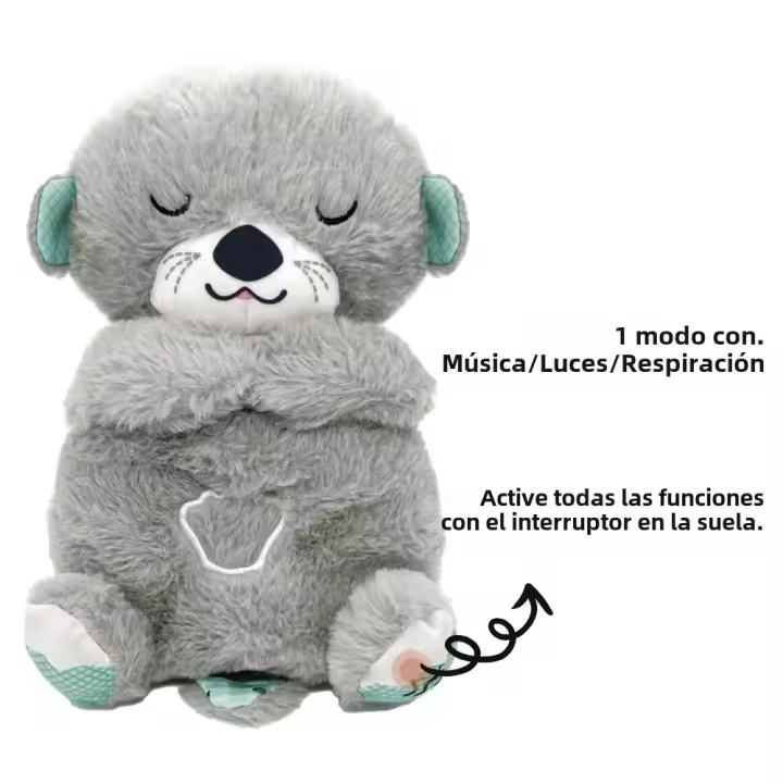 Muñeco De Peluche Suave Para Bebés Otter Soothing Con Música Y Luz Compañero Para Dormir Para Niños Y Niñas Regalo Ideal - 1