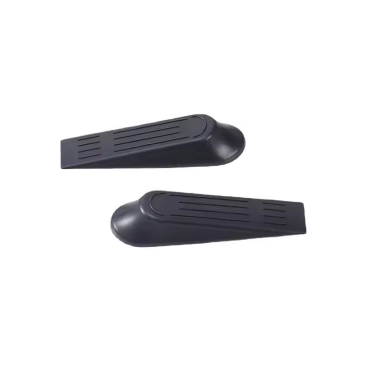 10 Uds. Cuña para puerta de piso, topes de puerta de piso antideslizantes, bloque de puerta de piso de plástico (negro) - 1